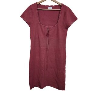 Wilfred‎ Reception Mini Dress XL Pointelle Knit Wonder Yarn Cap Sleeve Mauve